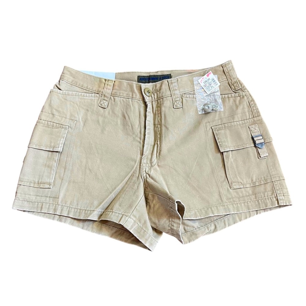 Vtg Y2K Women 4 Abercrombie & Fitch Havasu Shorts Tan Cargo Skater Grunge Buckle
